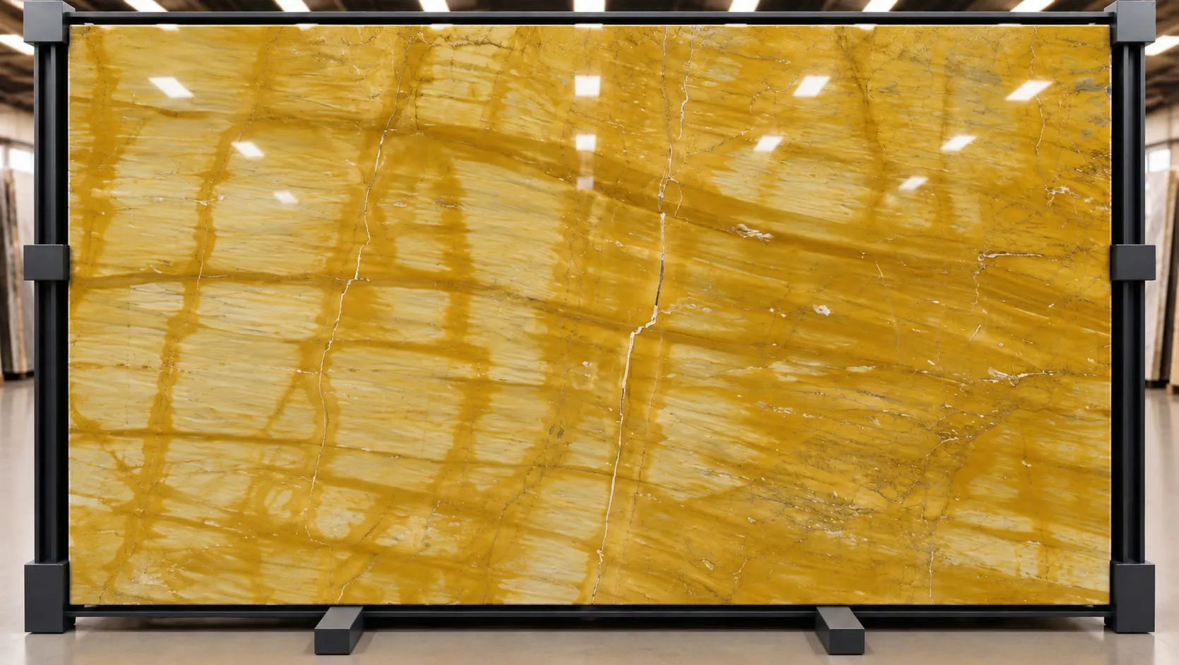 Giallo Siena marble slab