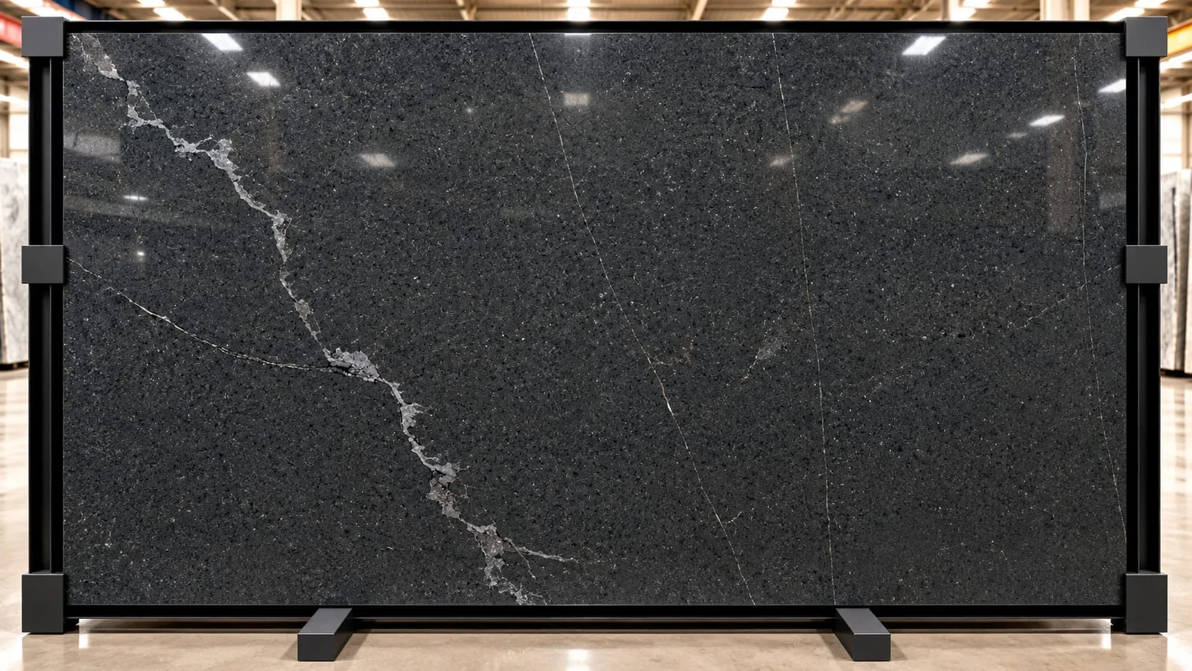 Nero Striato granite slab