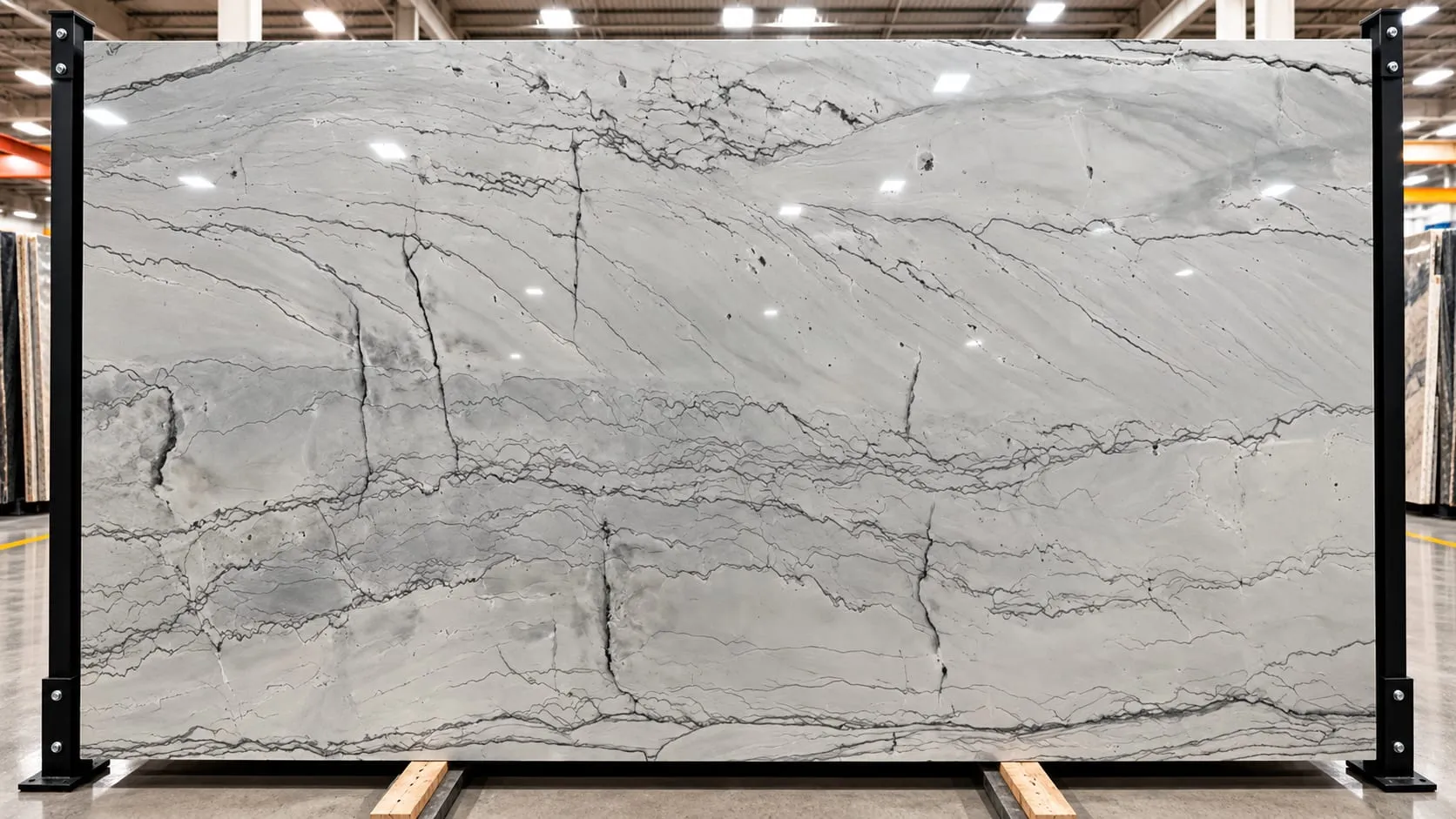 Olympia White quartzite slab